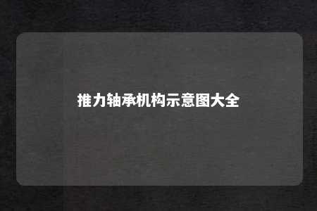 推力轴承机构示意图大全 